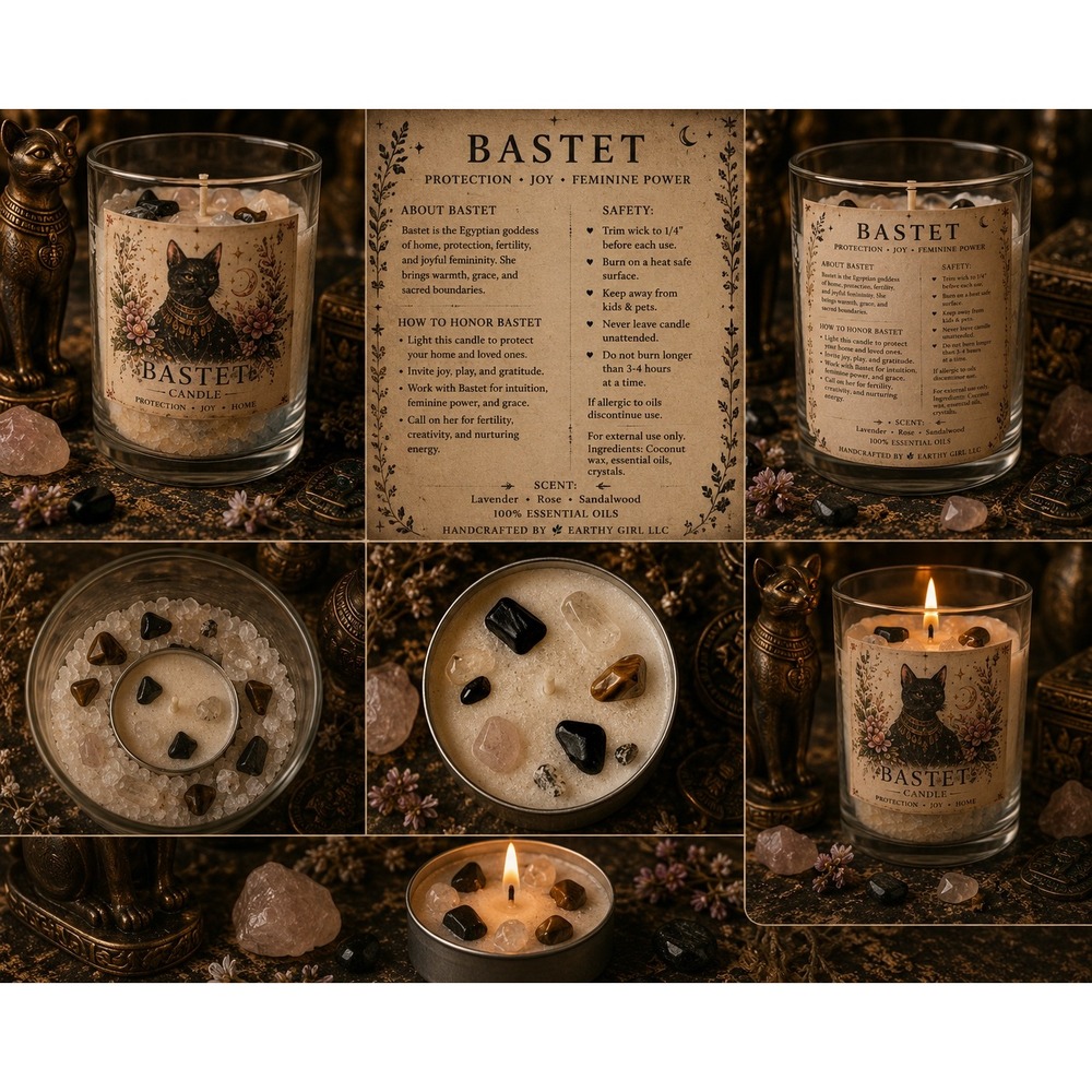 Bastet Tea Light Candle Set